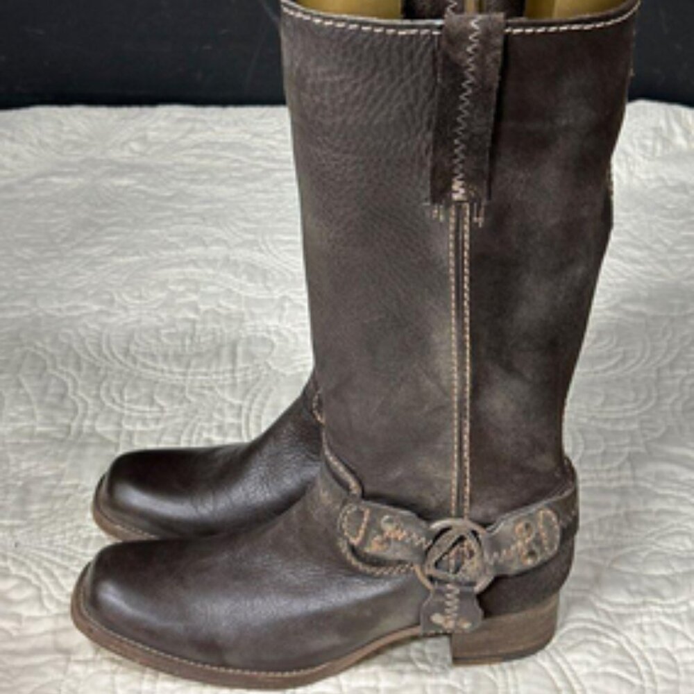 Bed Stu Cobbler Series Opal Brown Leather Harness Boots - Picture 10 of 16